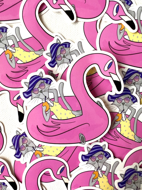 Lazy Cat Sticker for Water bottle and Laptop